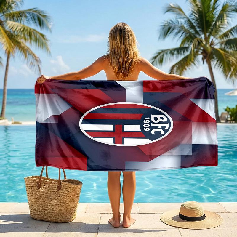 Bologna FC Druck Schnelltrocknendes Strandtuch Mikrofaser Saugfähig Tragbares Reise-Badetuch