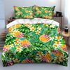 Tropical Pineapples with Flowers and Leaves Bedding Set for Kids Luxury Gift 3pcs Digital Print Comforter Set Soft Comfortable
