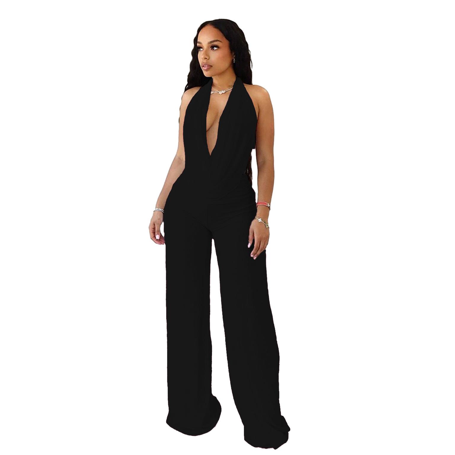 

Women s Sexy Halter Neck Flowy Collar Open Back Tie-Up Mesh Two-Piece Set Small