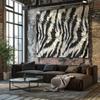 Zebra Print Fashion Decorative Hanging Cloth  Modern Minimalist Black and White Patterned Wall Tapestry for Home Decoration