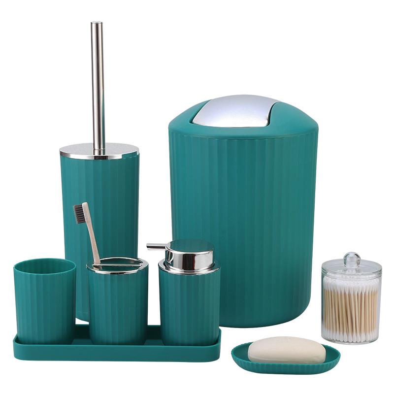 Luxury Bathroom Set: Countertop Basin, Large Shower Head, Lotion Bottle, and Tray - Eight-Piece Hotel Collection