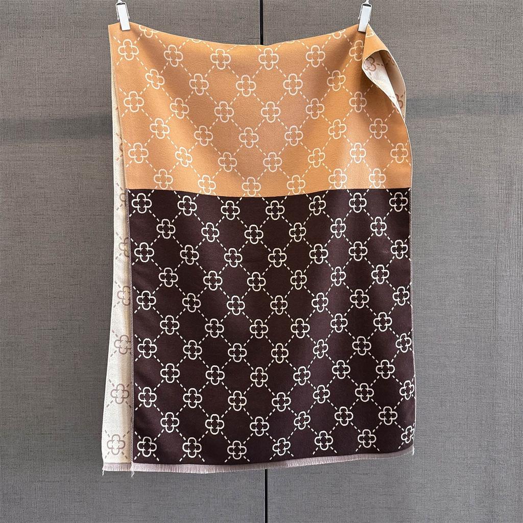 Lüks Marka Kaşmir Kadın Çiçekli Eşarp Kış Sıcak Şal ve Şal Bandana Pashmina Kadın Fular Kare Kalın Battaniye Ponço