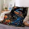 1pc Peacock Flowers Soft Warm Throw Blanket Nap Blanket For Couch Sofa Office Bed Camping Travel,Comfortable