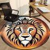 1pc Lion Head Chair Carpet for Office Non-Slip, Machine Washable Rug for Office, Room - Holiday Decor, Machine Made Yy251016122