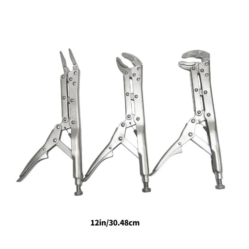 Steel Long Reach Pliers Set Comprising Needle Nose and Round Nose Types for Flexible Automotive Maintenance