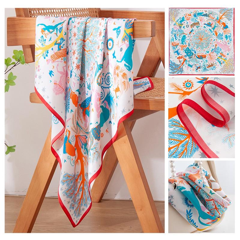 2026 New Fashion Womens Mulberry Silk Scarf Elegant Square Shawl Lightweight Versatile Trendy Accessory