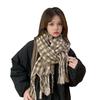 Autumn and Winter Warm Imitation Cashmere Scarf for Women New Houndstooth Braided Tassel Shawl Versatile Student Couple Scarf