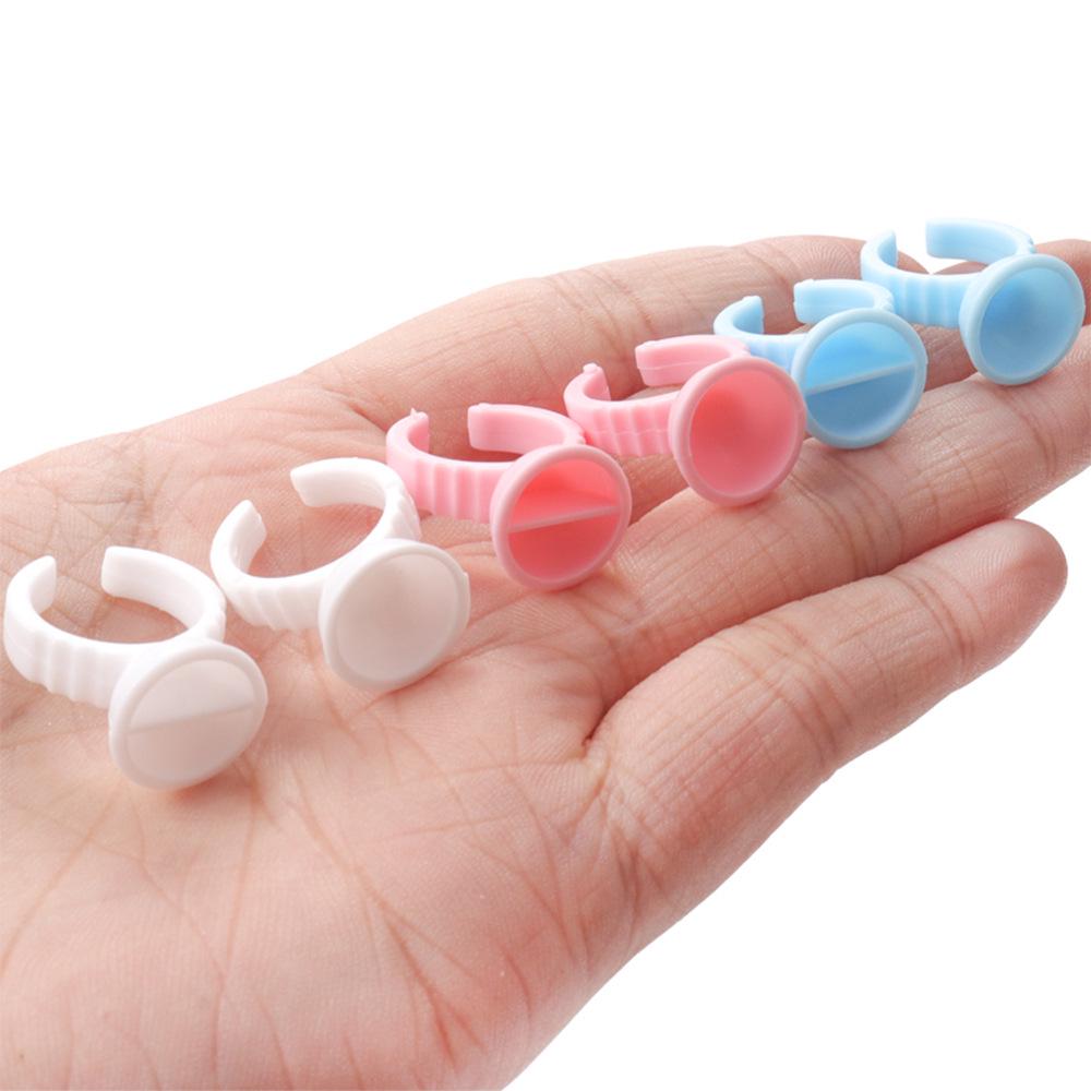 100 Pcs Eyelash Glue Ring Cup for Microblading & Pigment, Disposable Plastic