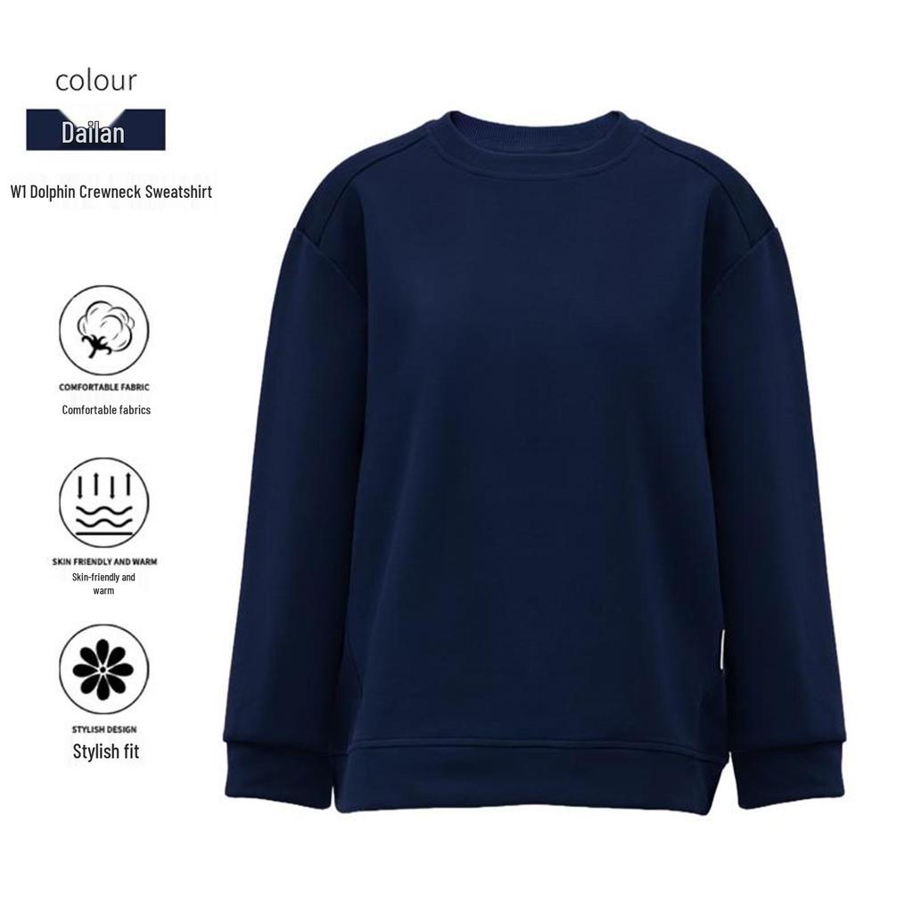 Customizable Unisex Dolphin Crew Neck Cotton Hoodie - Long Sleeve Casual Top