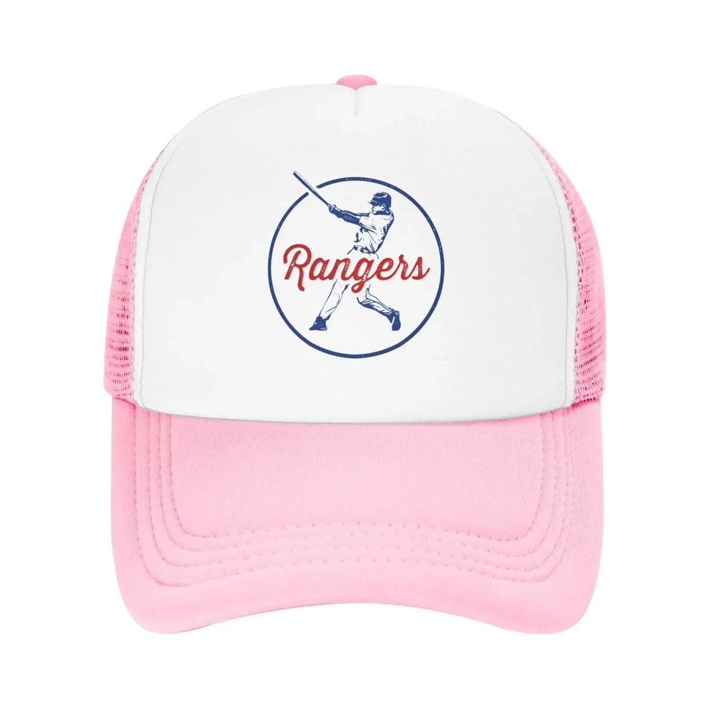 Vintage Rangers Hrající na Texas State Pool Party Síťované Baseballové Čepice Pánské Unisex Dámské Plážové Ochranné Čepice Hip Hop Trucker Čepice
