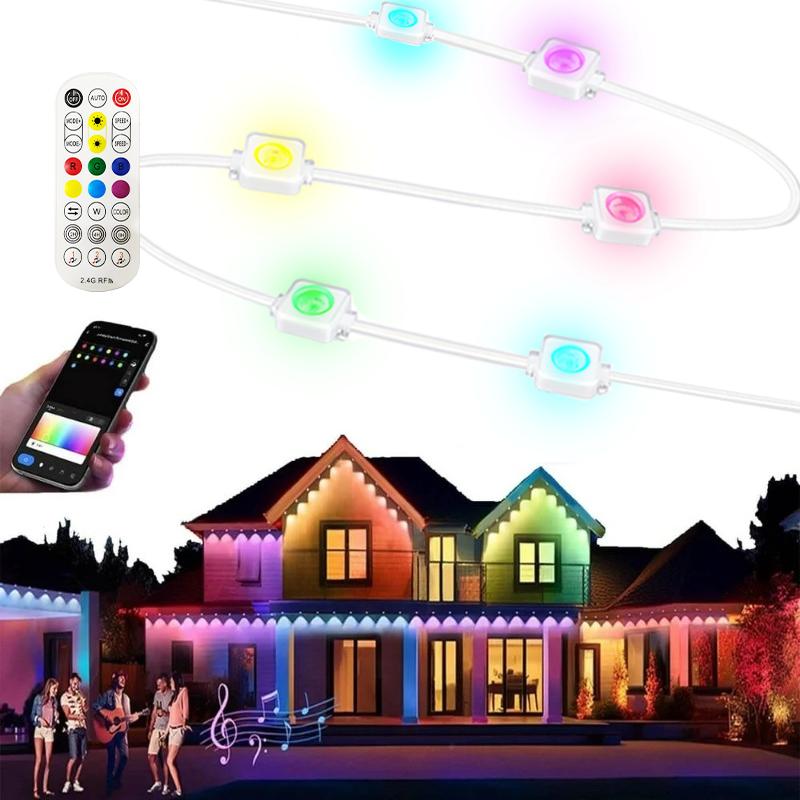 

300ft Smart LED Eaves Light Permanent Waterproof Outdoor Lights DIY Scene RGB String Lights App/Remote Control for Xmas Holidays 5M-16.4ft&US Plug