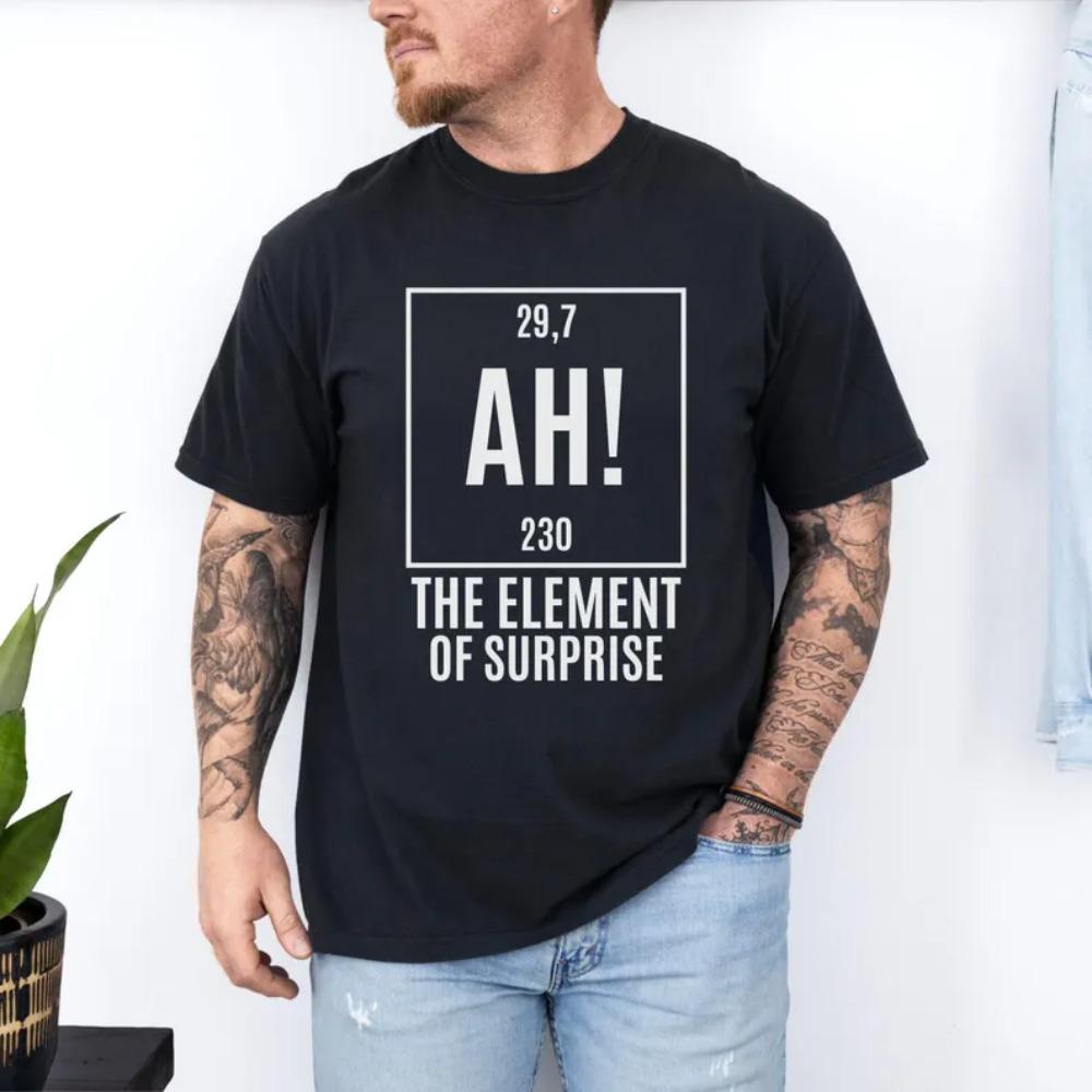 Men S T Shirt Summer Vintage Project Hail Mary AH! Element of Surprise Ryland Grace Chemistry Joke Women Tee Streetwear Oversize S разноцветный