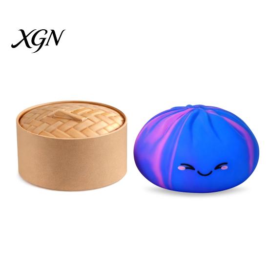 Anxiety Relief Steamed Bun Toy Smiling Stress Ball Anti-Anxiety Cartoon Dumpling Squeeze Soft Simulated Dough Fidget Sensory