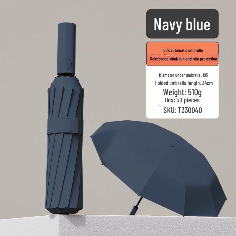 "Large Fully Automatic Folding Umbrella for Sun and Rain, High-Grade Men's Dual-Use Parasol"