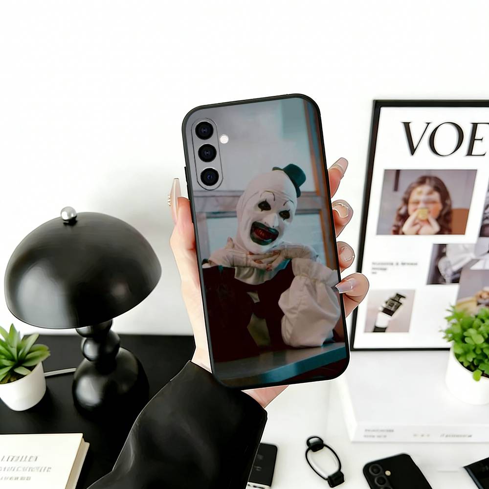 T-Terrifier H-Horror C-Clown Phone Case For Samsung Galaxy A73,A72,A71,A70,A53,A52,A51,Soft Silicone Black Cover