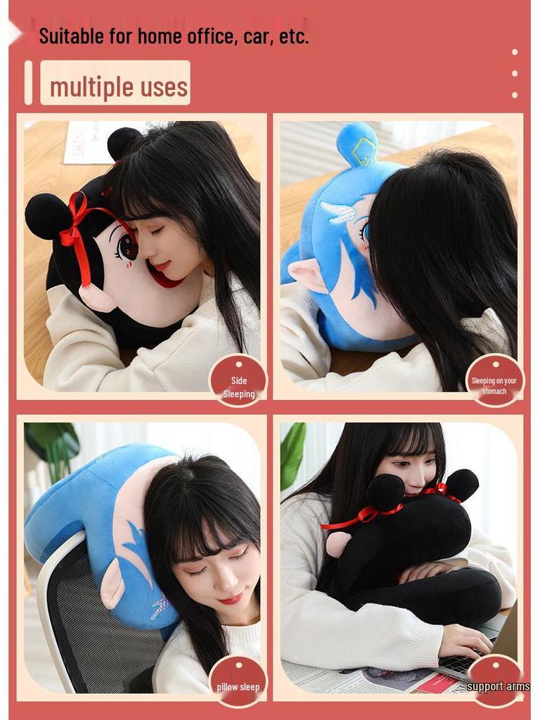 Nezha & Ao Bing Anime Plush Pillow - Office Nap Pillow & Birthday Gift