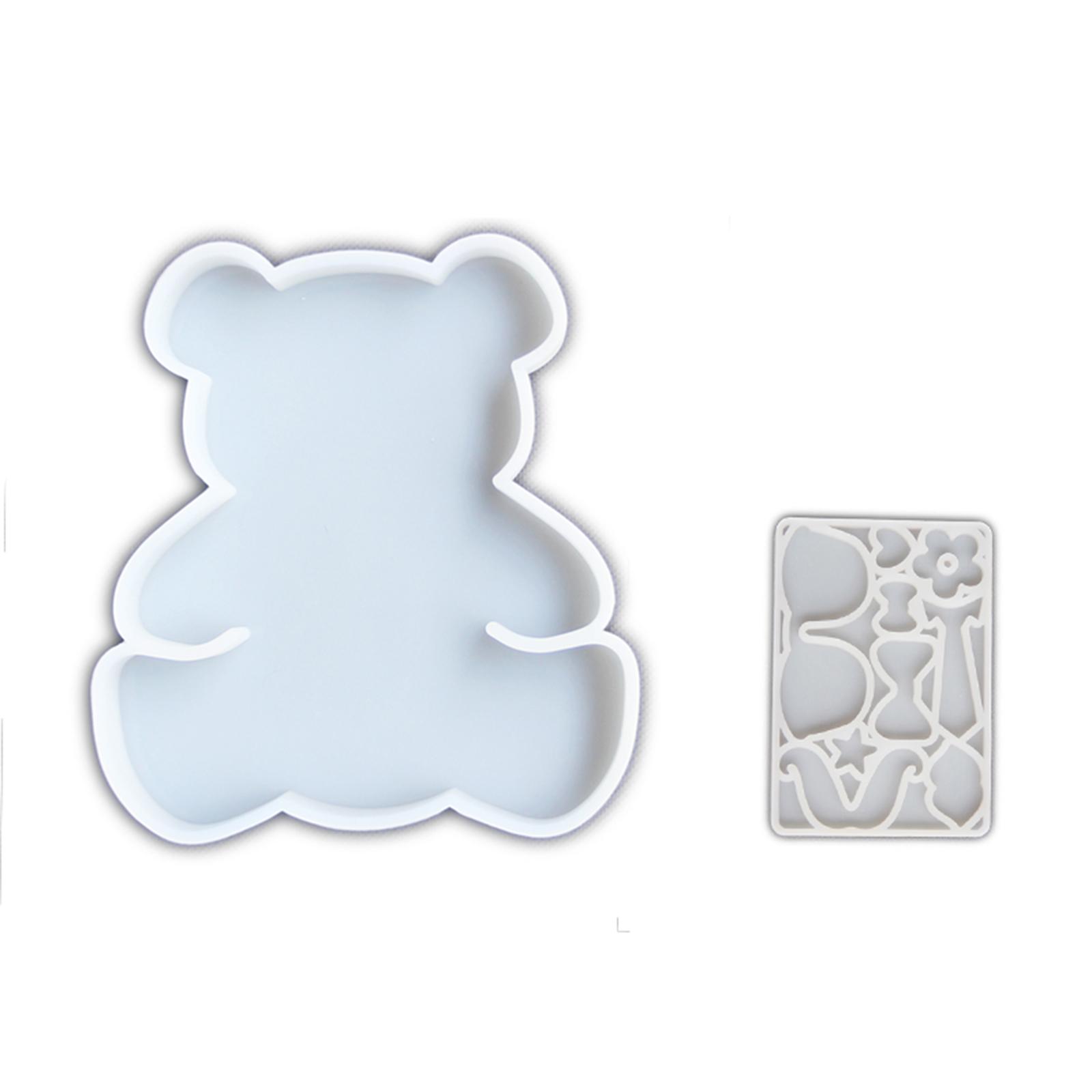 

2Pcs Bear Plaster Mould Bear Silicone Fondant Molds Cake Decoration Tools Bear Clay Mould For Cake Decoration Chocolate