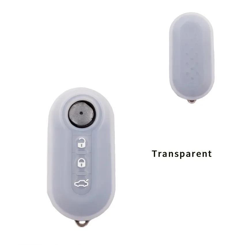 Xinyuexin 3 Buttons Silicone Car Key Case Cover for Fiat 500 Flip Folding Remote Key Shell for Fiat Punto Panda Car Accessories