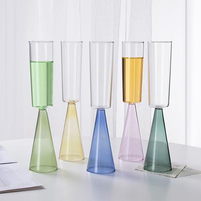 Retro Glas Brillen Weinglas Becher, Bunte Kelchgläser Cocktailparty Glas Gläser, Sektglas