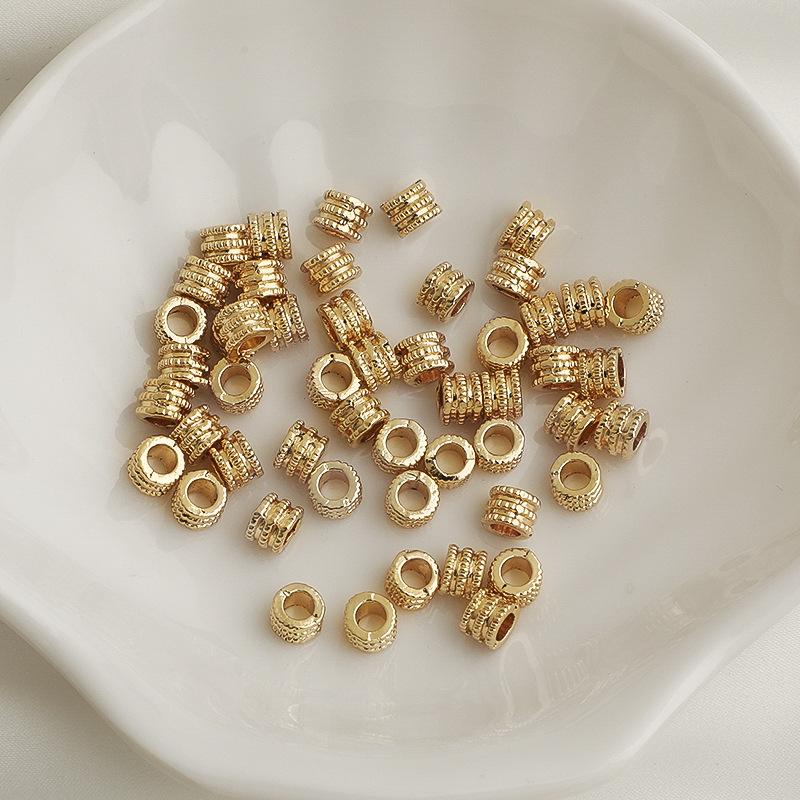 14K Gold Filled Farbechtheit Unregelmäßige Spirale Quadratische Abstandshalter Perlen Halskette DIY Material