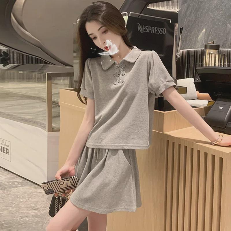 Summer Sports Suit: Stylish, Youthful, and Playful Two-Piece Set with Short Sleeves and Shorts