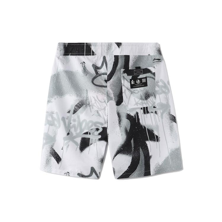 Li Ning Casual Shorts Men's Black White Print AKSR123-1