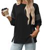 Women's Casual Splicing Long Sleeve Round Neck Sweatshirt