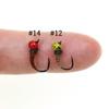 3pcs/4pcs #12 #14 Fast Sinking Offset Tungsten Beadhead Barbless Jig Perdigon Nymph Fly Fishing Trout Lures Black Spotted