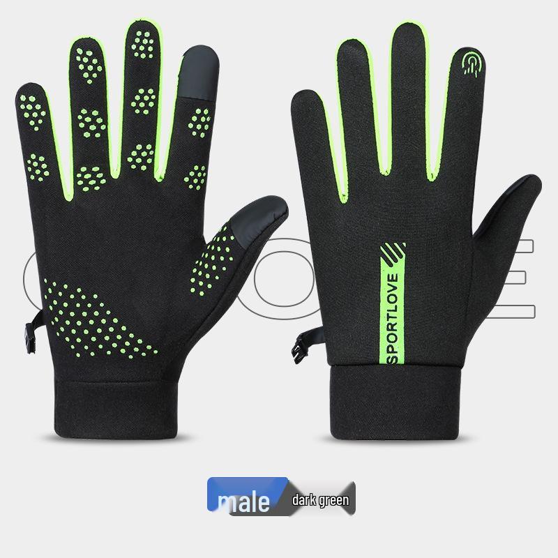 Unisex Velvet-Lined Winter Gloves: Windproof, Warm, Touchscreen Compatible, Non-Slip for Cycling, Driving, and Outdoor Sports