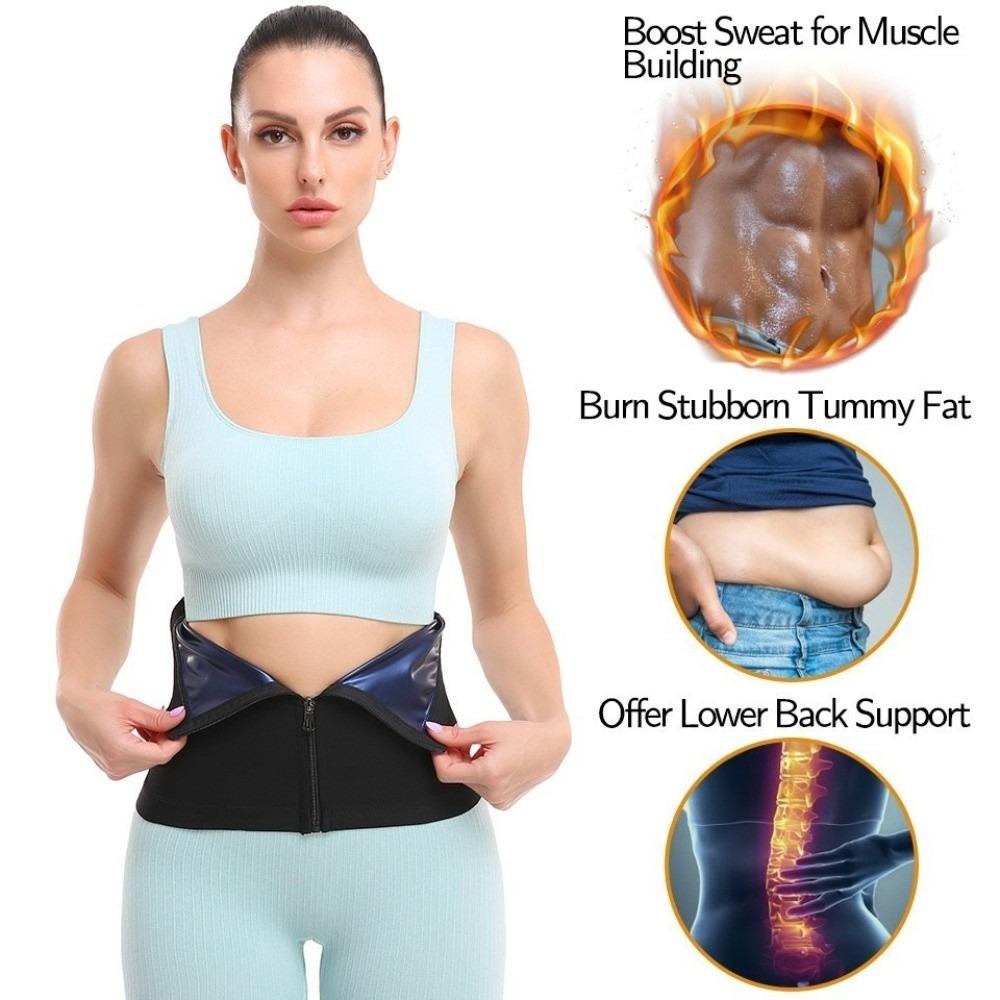 Fat Burning Zipper Waist Slimming Belt Belly Sweat Workout Fitness Shapewear  Women