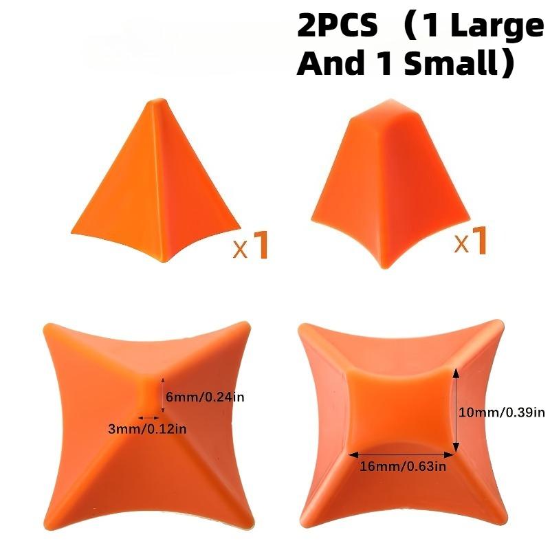 2/4pcs Silicone Caulking Finishing Tool - Reusable Smooth Applicator for Kitchen and Bathroom Seals, Orange Triangle Design.