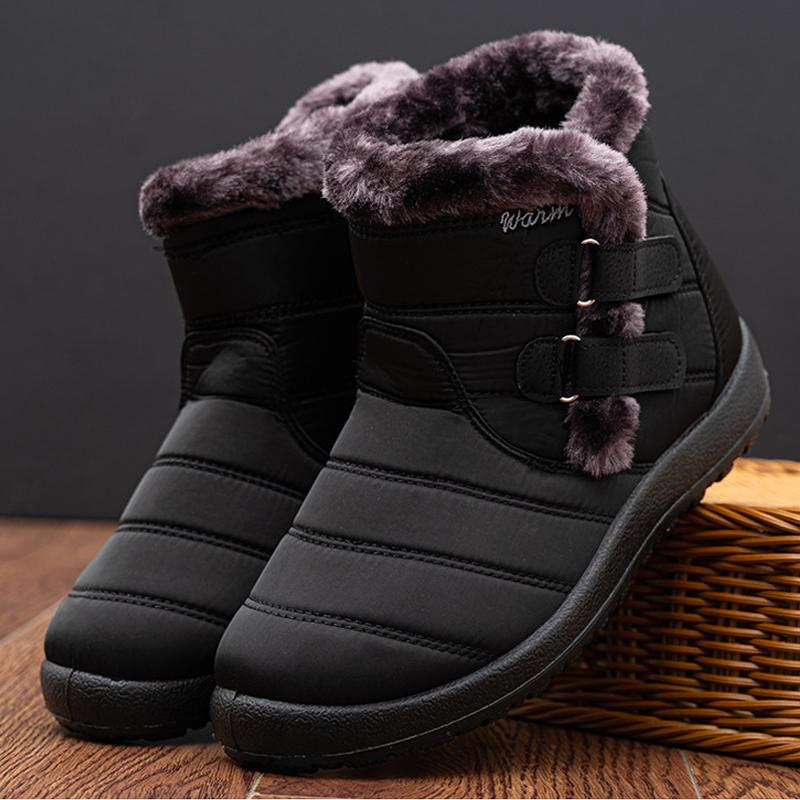 Stiefel für Damen, Winter-Stiefeletten, warme Pelzstiefel, Damenstiefel, Schuhe, flache Stiefel, warme Stiefel, Schneestiefel in Übergröße