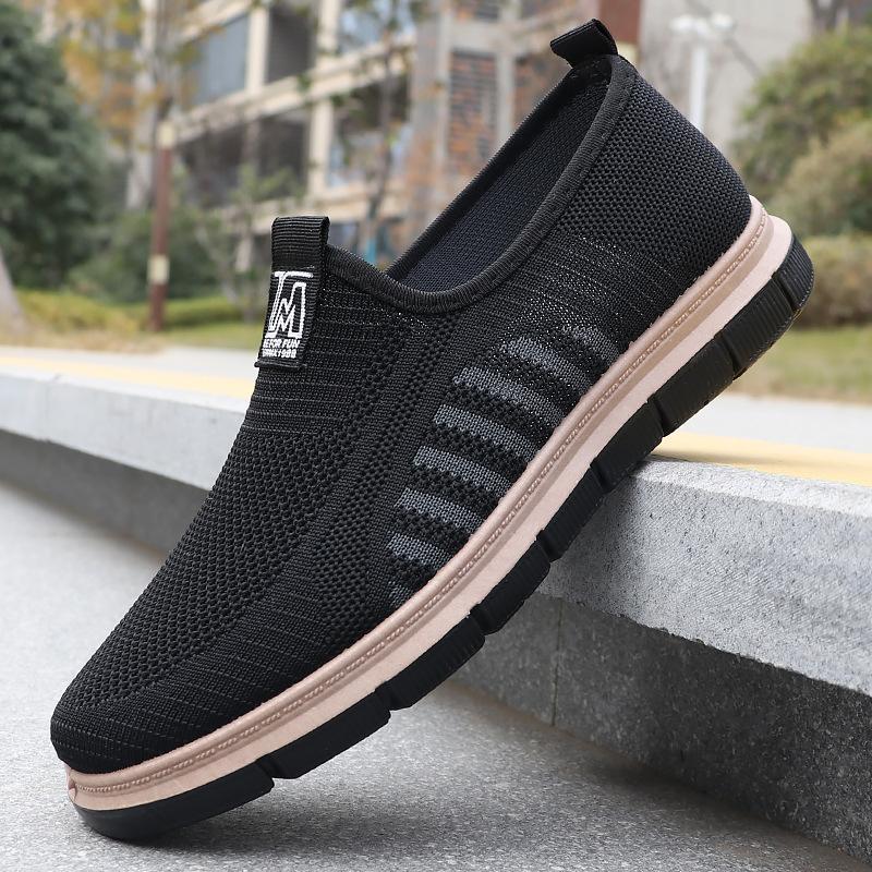 Men's New Shoes, Men's Flying Woven Shoes, Soft Soled Casual Shoes, Sports Shoes