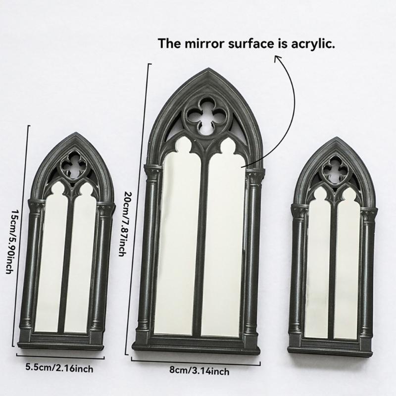 Rustics Window Frame Wall Decors Wooden Farmhouse Wall Art Decors Arched Cathedral Fake Window Home Decors for Entryway