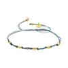 Bracelet - LUXENTER - Buawe - Dark Green - Rhodium-plated Alloy - Adjustable Grey Cotton Cord