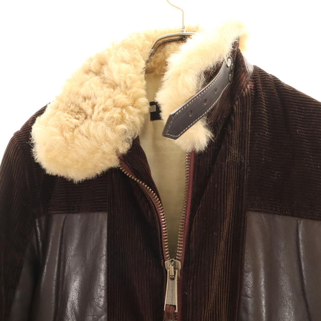 DSQUARED2 made in Italy Leather switching Mouton collar Corduroy jacket Women Used
