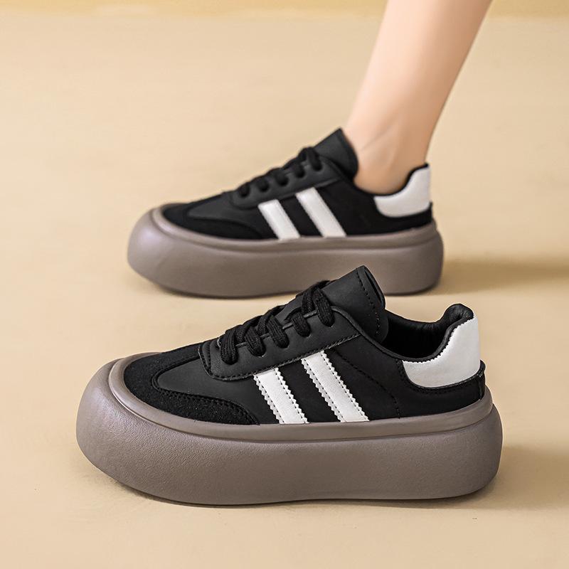 Dexun Schuhe Damen 2025 Frühling neue atmungsaktive kleine weiße Schuhe Damen Koreanische Version vielseitige Plateau-Sport- und Freizeit-Board-Schuhe trendy