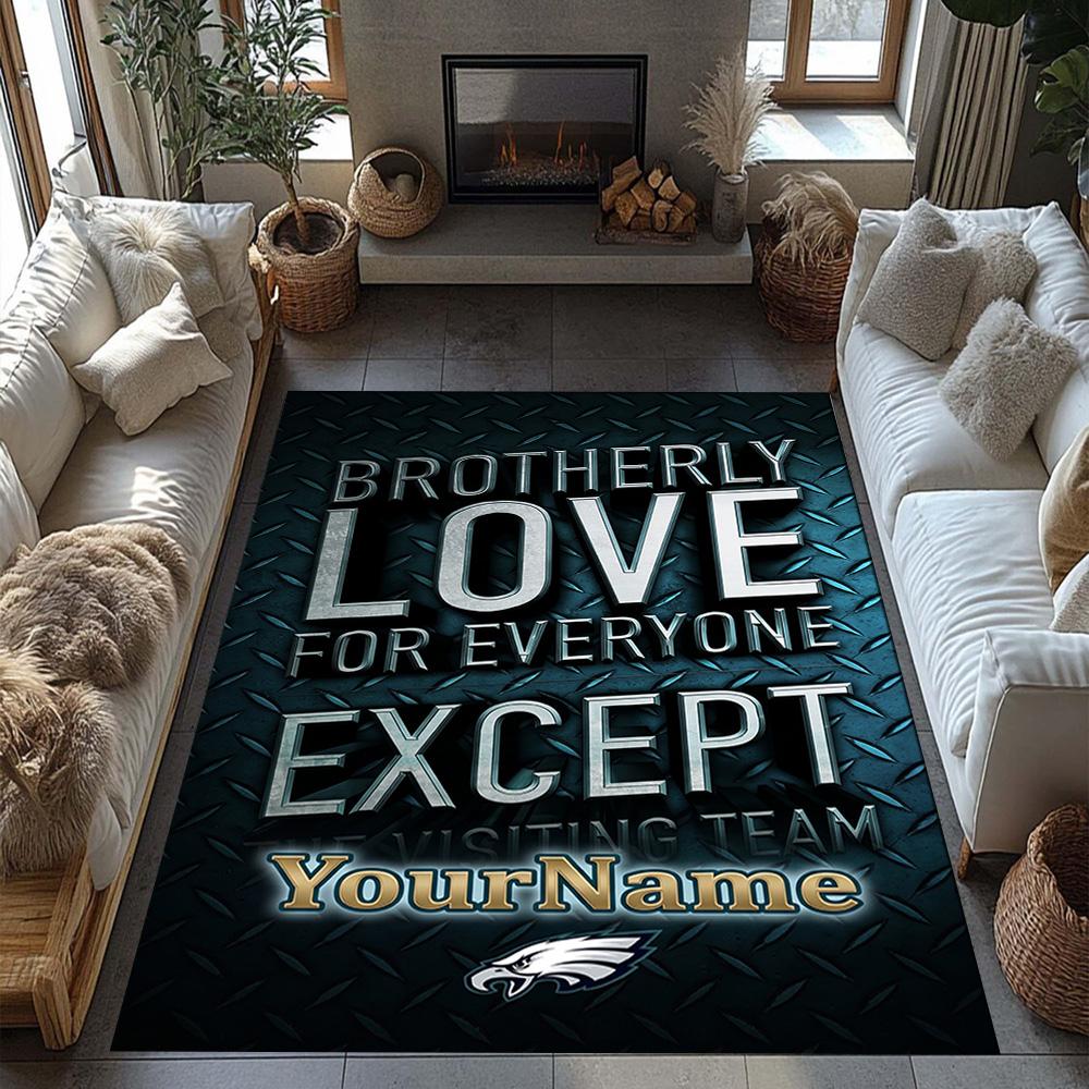 Philadelphia Eagles Customize Text Area Rug Perfect For Entryway Playrooms Hallway Game Room Antislip Rug Decorate Offices