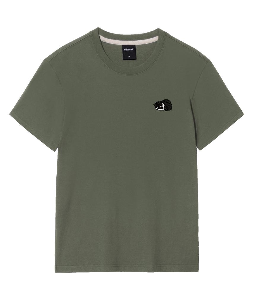 OKSTAR Sleepy Kamnyang Embroidered Short Sleeve T-Shirt (D Type)