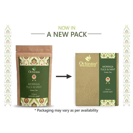 Octavius Moringa, Tulsi & Mint Loose Leaf Green Tea - 100 Gms