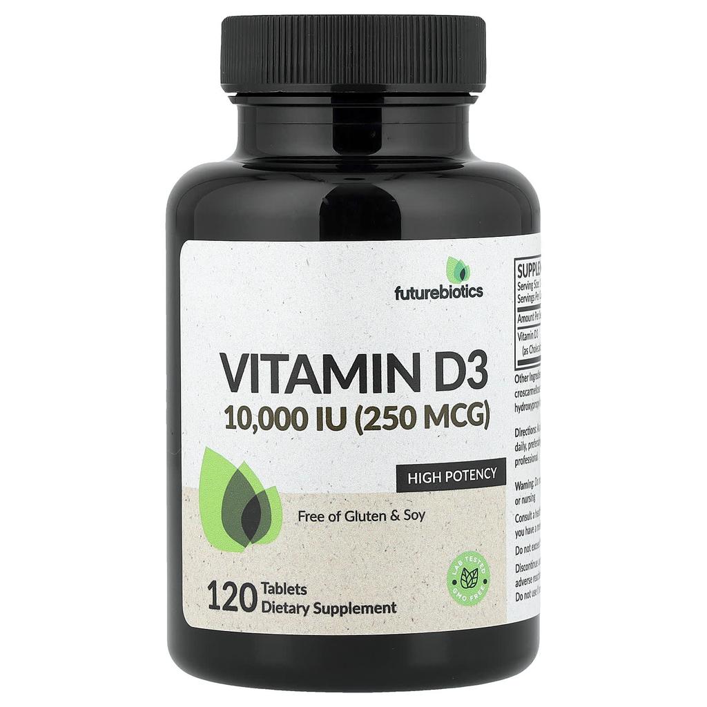 Futurebiotics Vitamin D3, 250 Mcg (10,000 IU), 120 Tablets