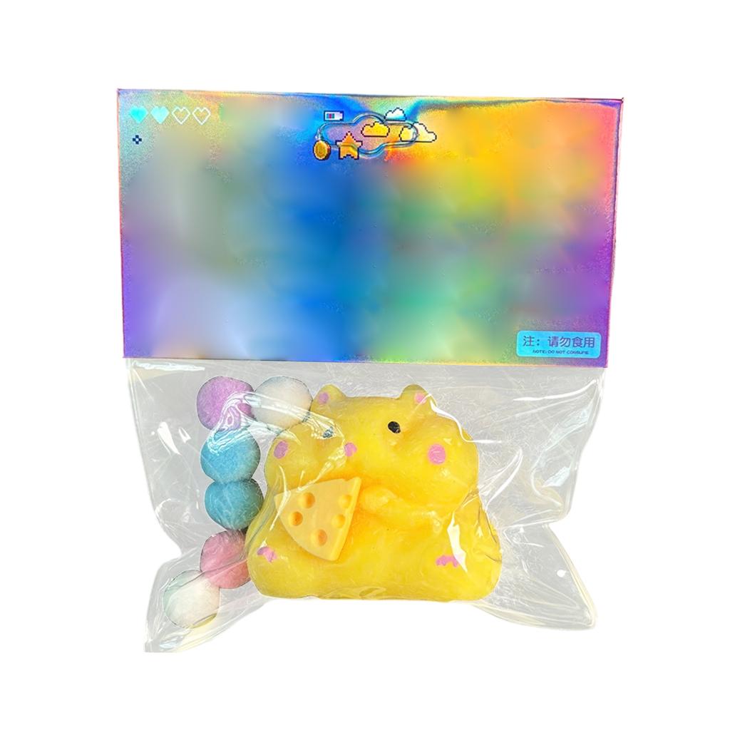 Buntes und niedliches Hamster-Käse-Spielzeug, Stressabbauendes Slow-Spielzeug, Geeignet als Geschenk für Kinder.