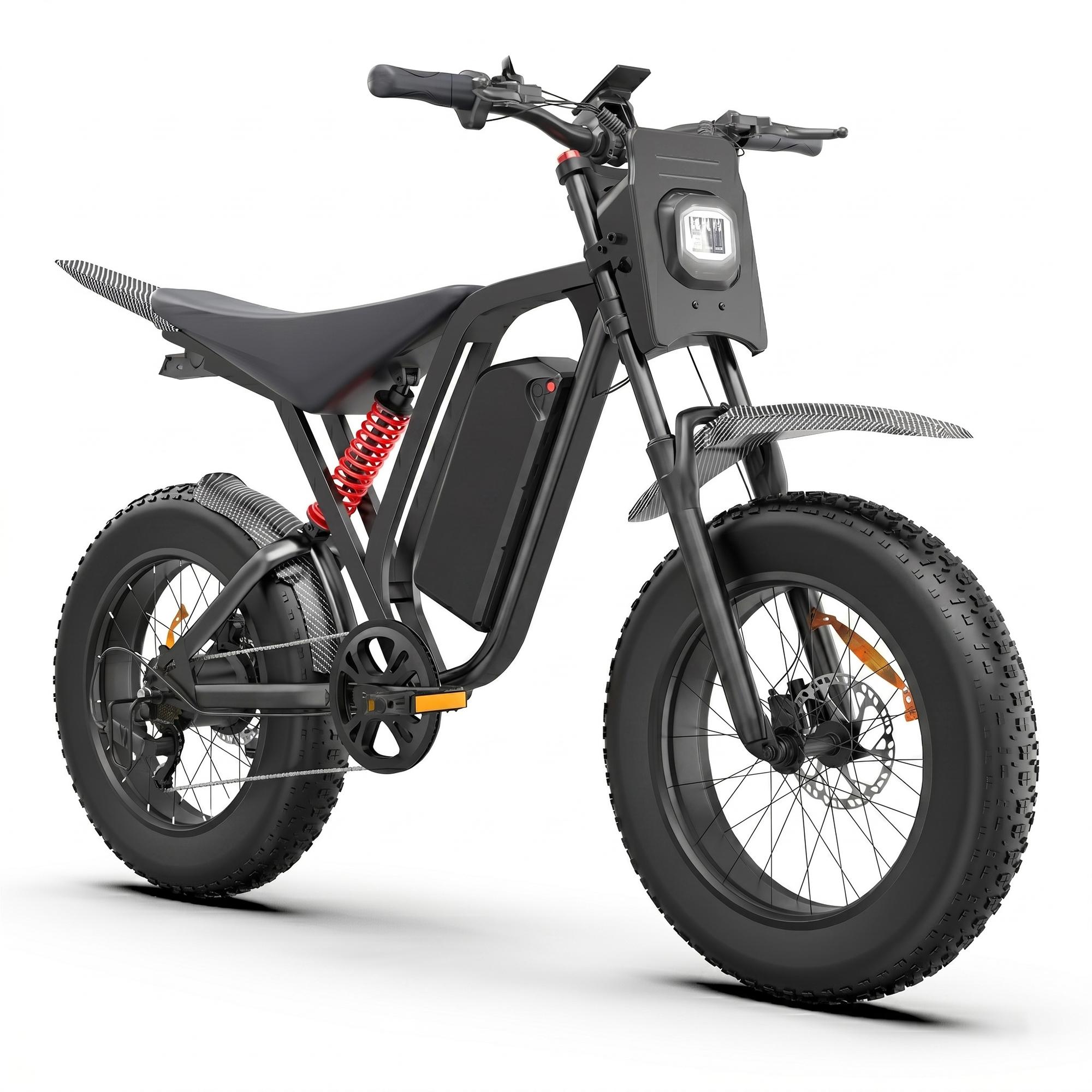 BLUVALL R700 Offroad Elektrofahrrad, 52V 25Ah Akku, Vollfederung, schwarz