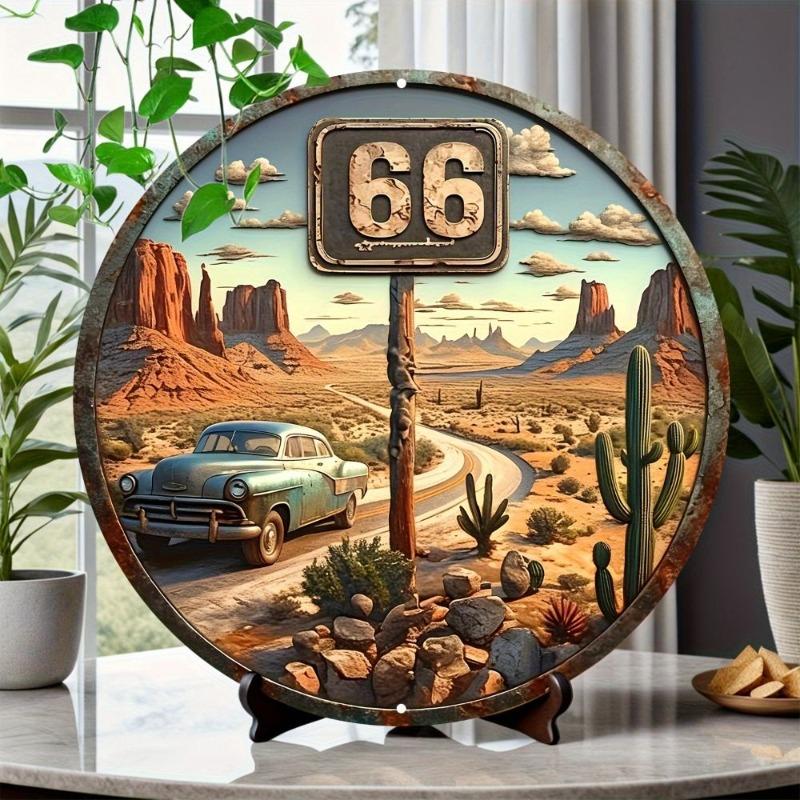 2D Flat Hanging Decorative Metal Sign Hand Painted Art