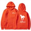 Men's Spring and Autumn New Deftones White Horse Printed Hoodie Fashion Trend Long Sleeve Loose Sports and Leisure Sweatshirt