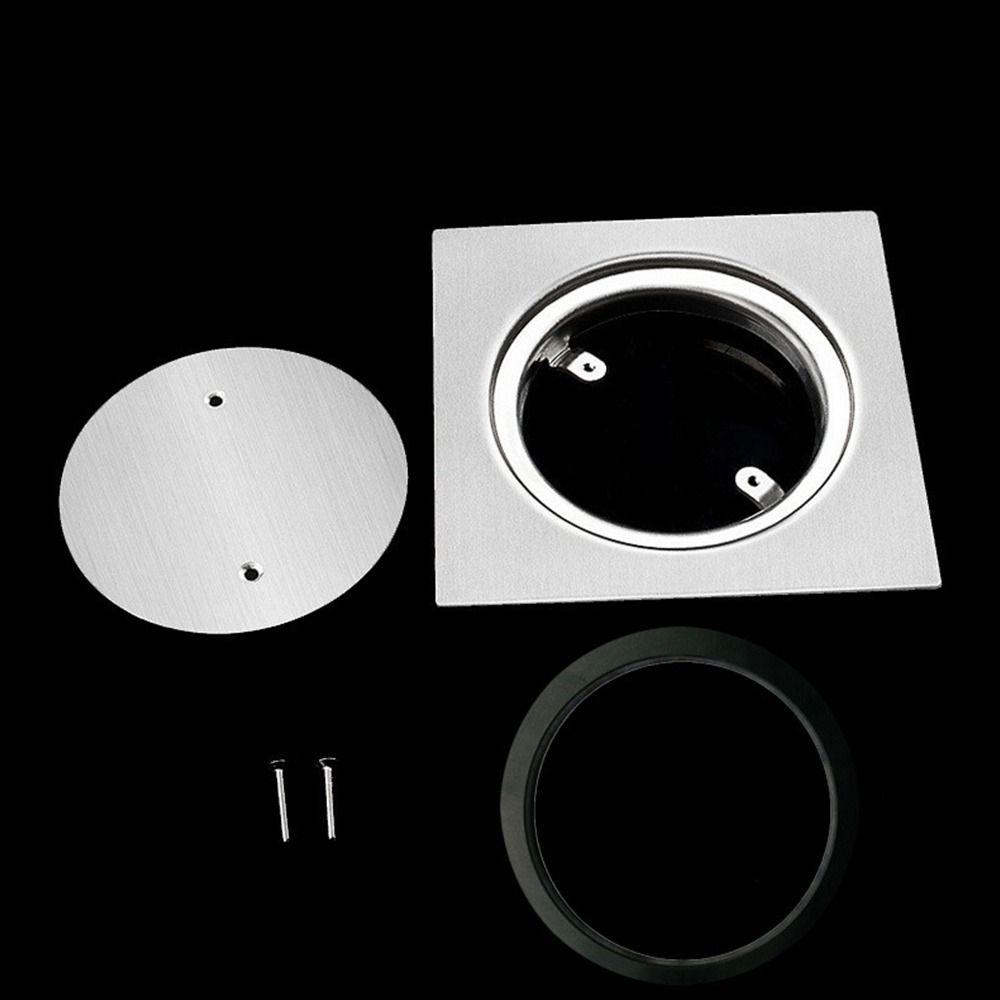 Square Shower Floor Drain with Cleaning Port Drainage Port Durable Cleanout  Floor Drain  Bathroom