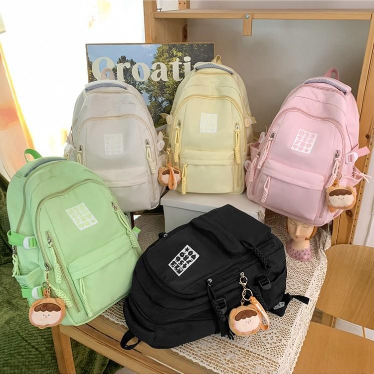 New middle school student schoolbag large capacity multi-pocket backpack burden-reducing nylon outdoor travel bag high school student schoolbag