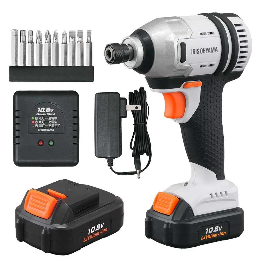 IRIS OHYAMA JIDBL130 Akumulátorový rázový utahovák s 80 Nm Snadné použití pro vrtání a šroubování silných materiálů Běžný 10,8V [Odolný model] Dobíjecí,