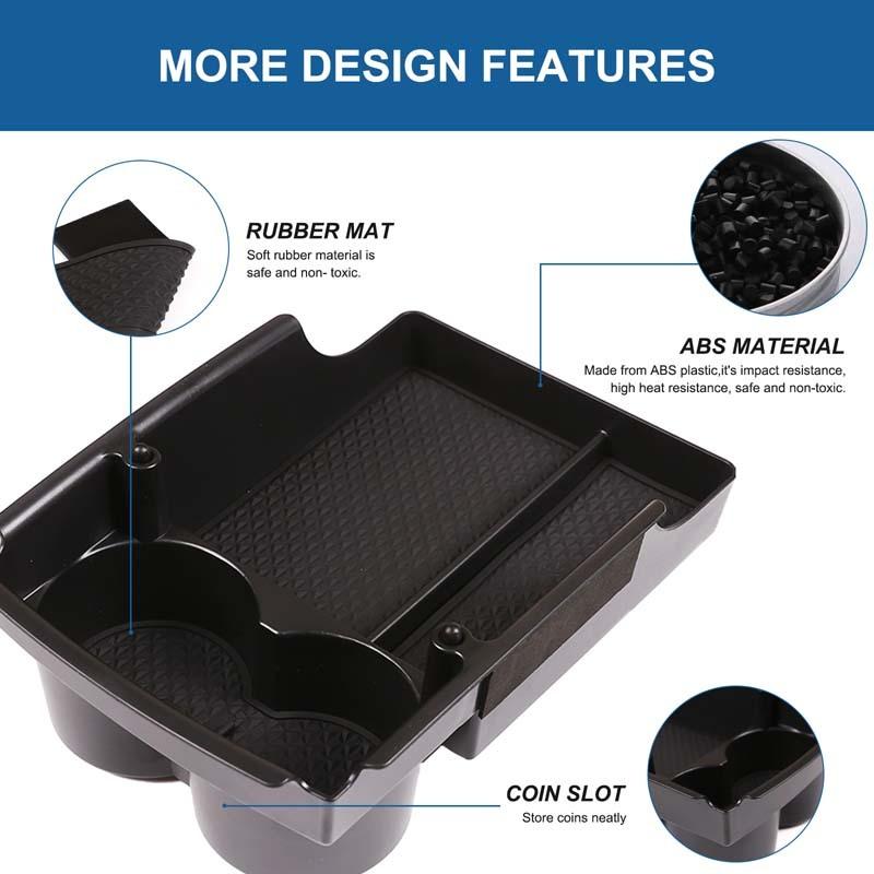 Car Storage Box For Tesla Model X Model S Car Center Console Armrest Storage Box Tray Organizer Anti-Slip Mats Storage Tidying