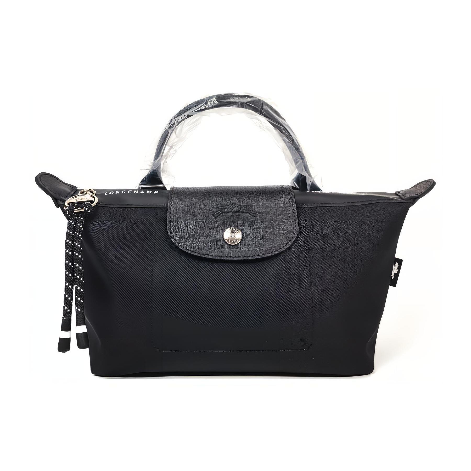 

Longchamp Le Pliage Energy Logo Zipper Closure Recycled Polyamide Canvas Tote Bag Women tote bag Black 30030HSR001 Basic Set (Bag)